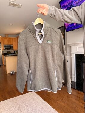 Women’s LL Bean Quarter-Snap Pullover - Olive Green
